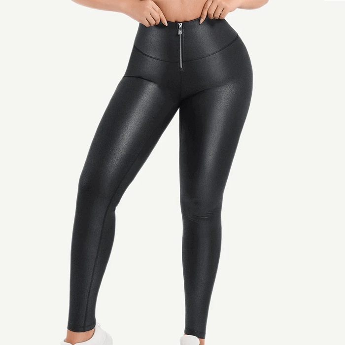 HIGH-WAIST FAUX LEATHER LEGGINGS
